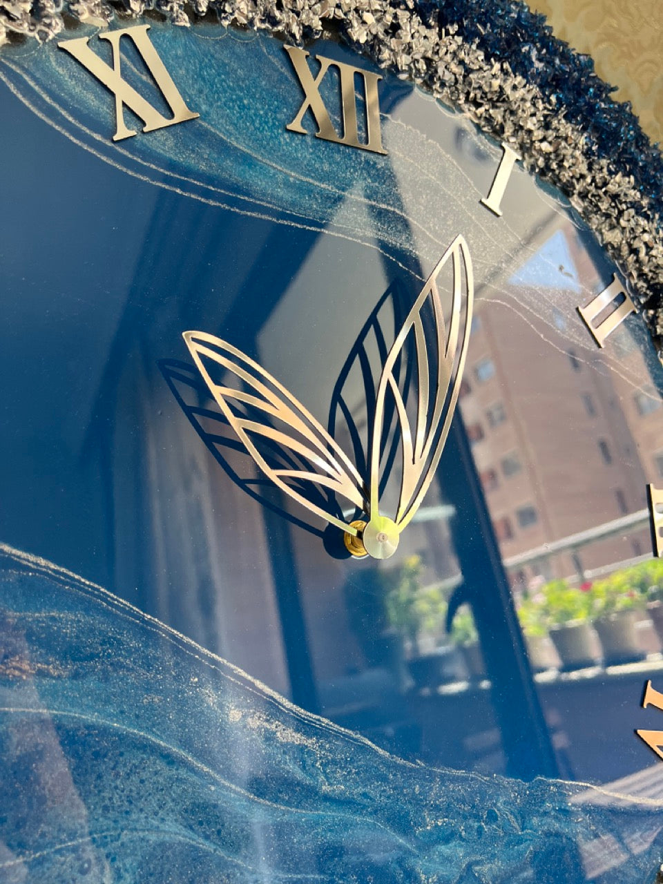 Royal Blue luxury ResinArt Resin Wall Clock