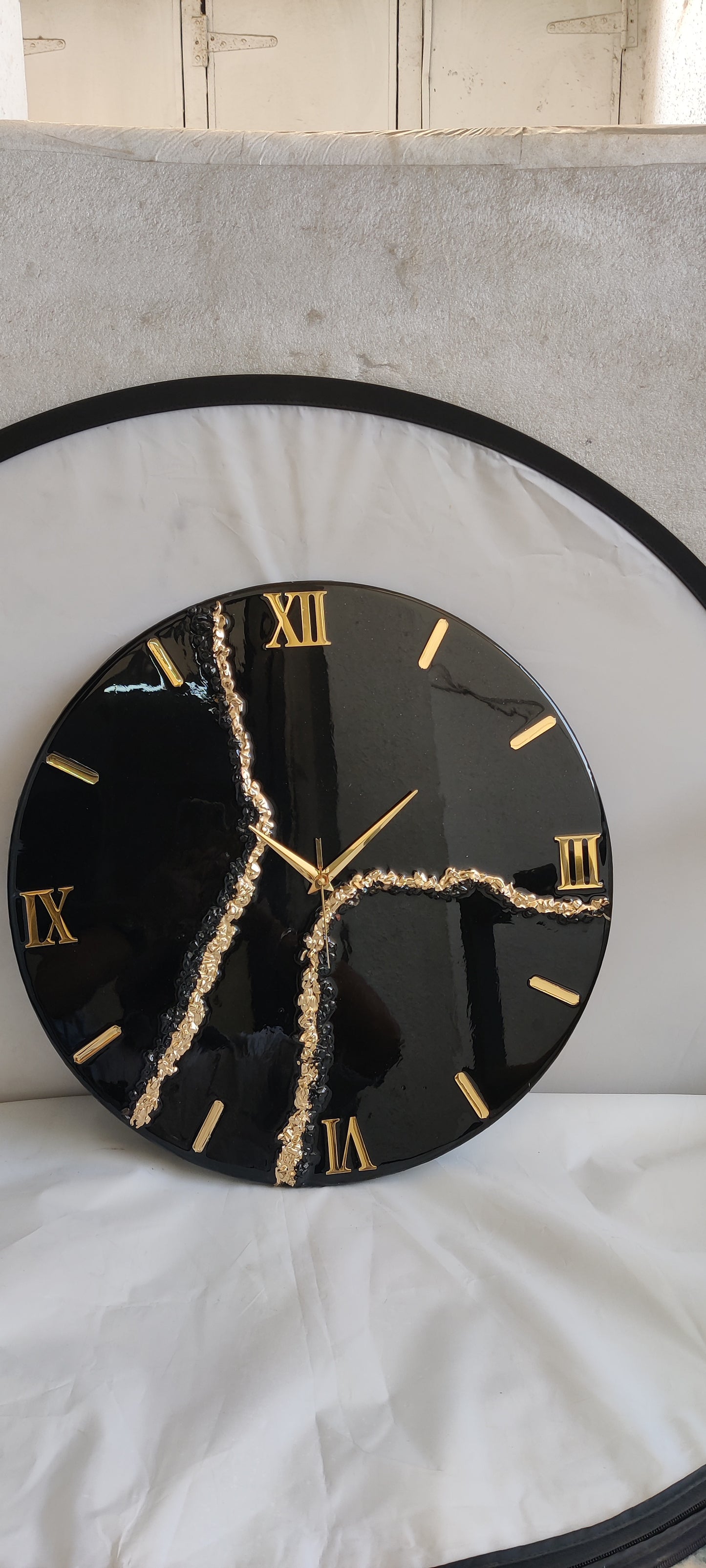 Intense Black The luxury ResinArt Resin Wall Clock