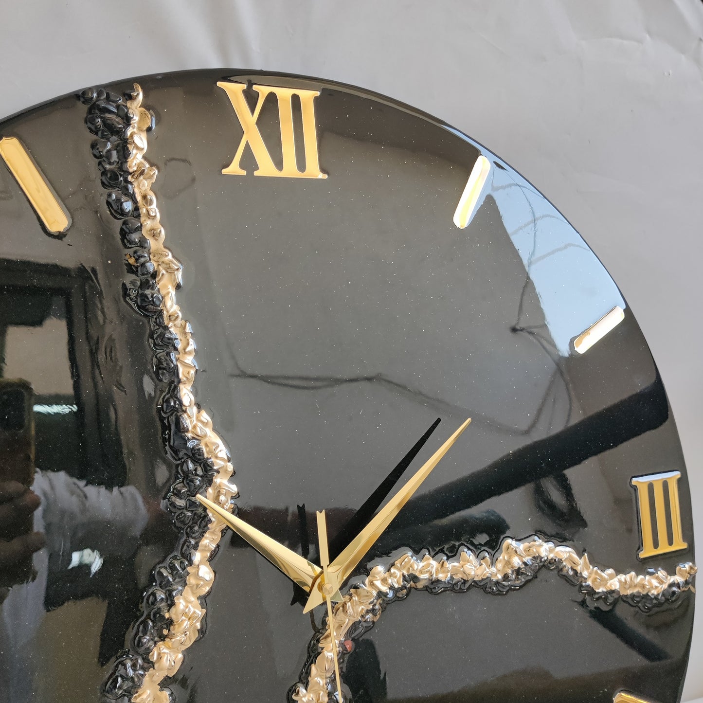 Intense Black The luxury ResinArt Resin Wall Clock