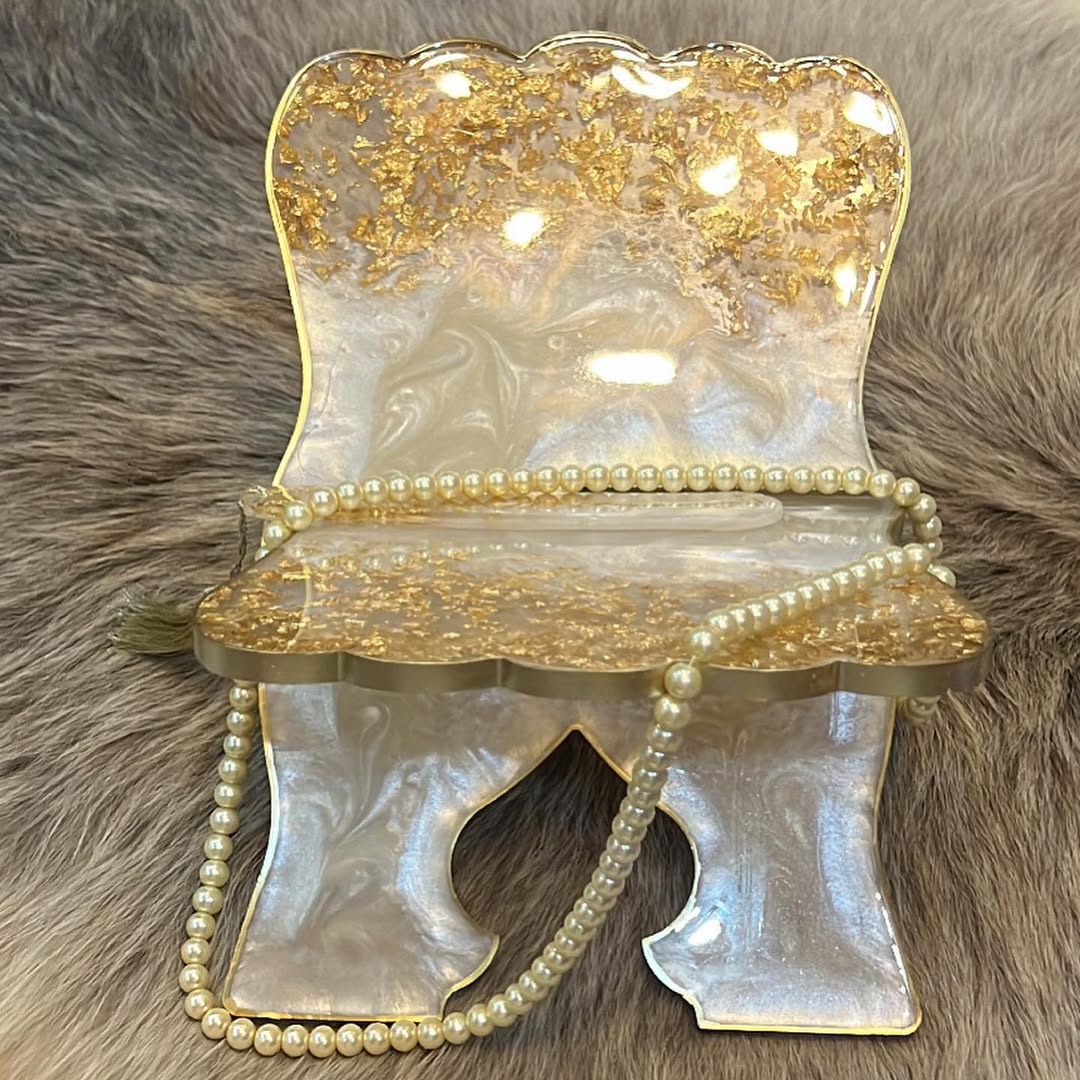 White and Gold Quran Book Holder Resin (Rehal)