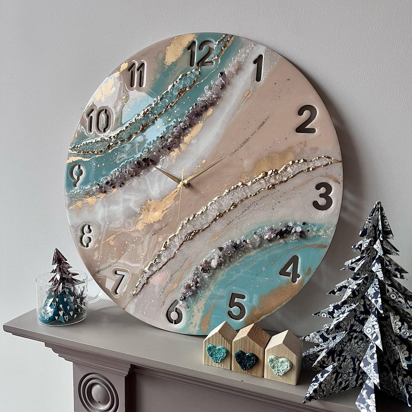 Buy Marble Finish Multi color | Epoxy Resin wall Clock