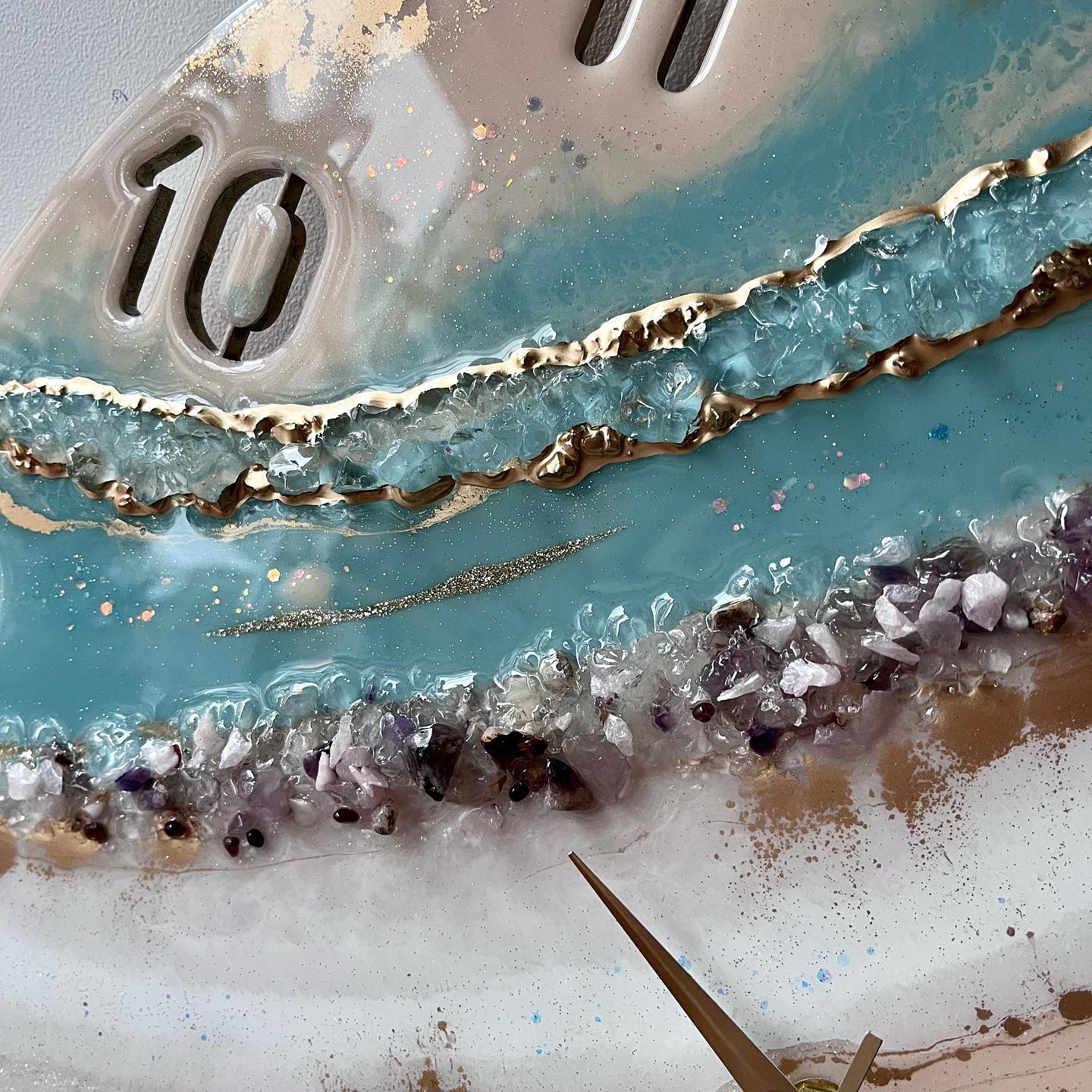 Buy Marble Finish Multi color | Epoxy Resin wall Clock