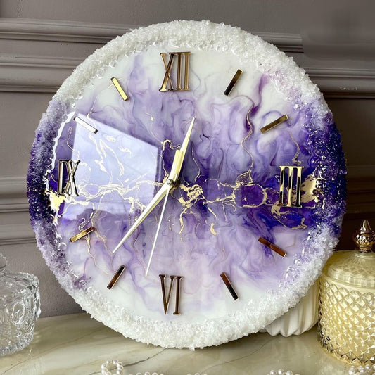 Russian voilet The luxury Resinart Resin Wall Clock