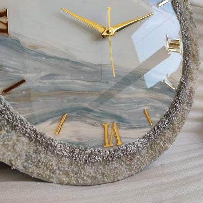 White with Grey Touch The luxury Resinart Resin Wall Clock