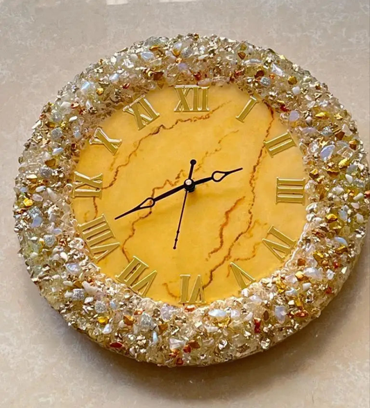 Spiritual Yellow  The luxury ResinArt Resin Wall Clock