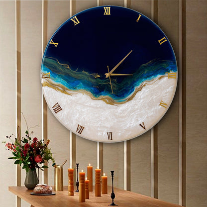 Royal Elegant Blue Resin Wall Clock