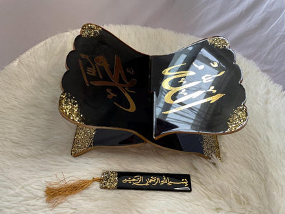 Black Resin Book Holder Resin (Rehal)