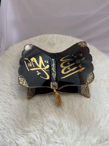 Black Resin Book Holder Resin (Rehal)