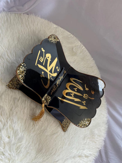 Black Resin Book Holder Resin (Rehal)