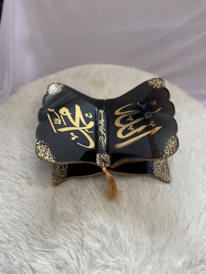 Black Resin Book Holder Resin (Rehal)