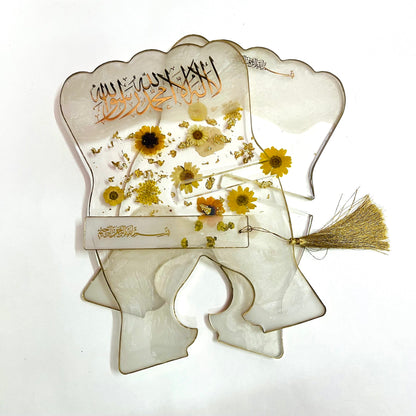 Transparent Cream Floral Book Holder Resin (Rehal)