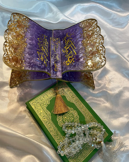 Sunset Purple and Gold Quran Book Holder Resin (Rehal)