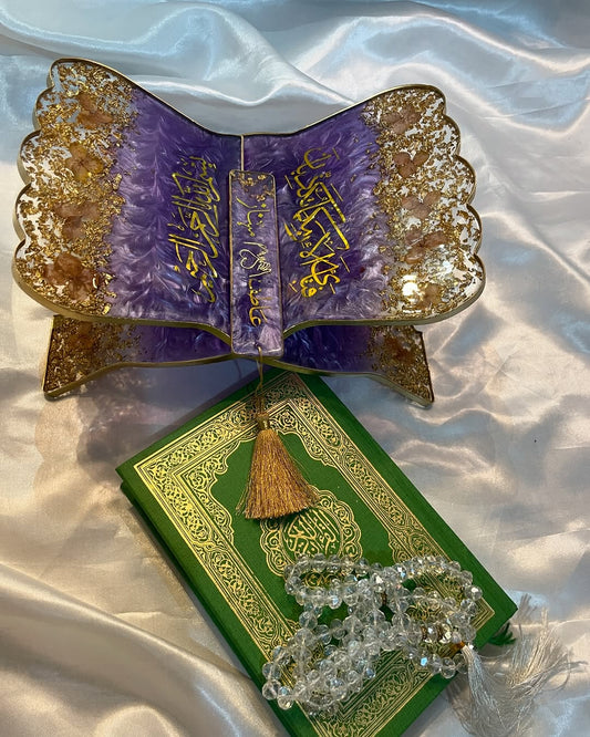 Sunset Purple and Gold Quran Book Holder Resin (Rehal)