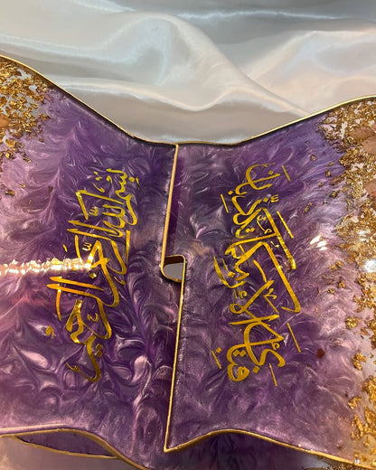 Sunset Purple and Gold Quran Book Holder Resin (Rehal)