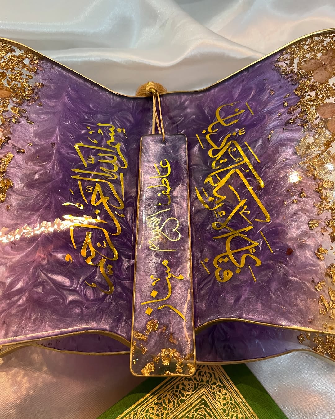 Sunset Purple and Gold Quran Book Holder Resin (Rehal)