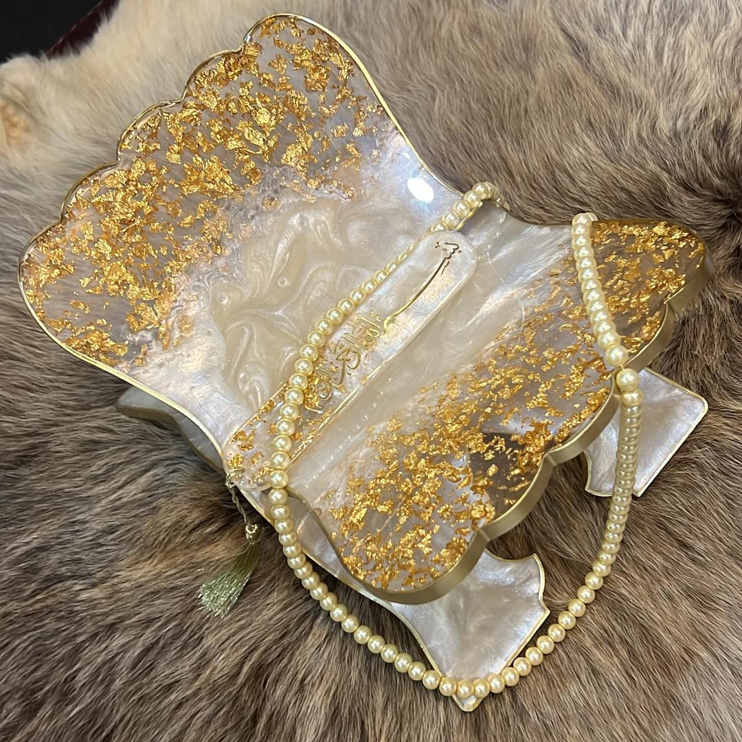 White and Gold Quran Book Holder Resin (Rehal)