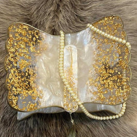 White and Gold Quran Book Holder Resin (Rehal)