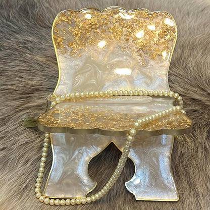 White and Gold Quran Book Holder Resin (Rehal)