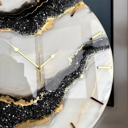 Cream and Black Beauty In the House Resin Wall Clock