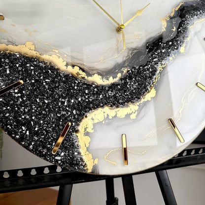 Cream and Black Beauty In the House Resin Wall Clock