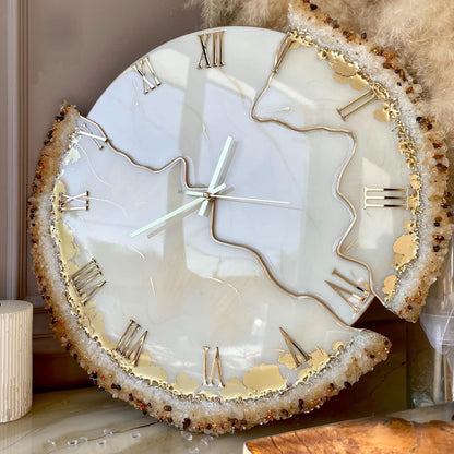 Elegent Cream The luxury Resinart Resin Wall Clock