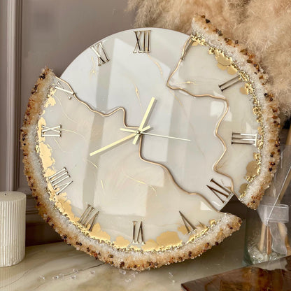 Elegent Cream The luxury Resinart Resin Wall Clock