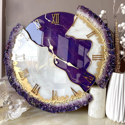 Silk Cut Purple Feather The luxury Resinart Resin Wall Clock