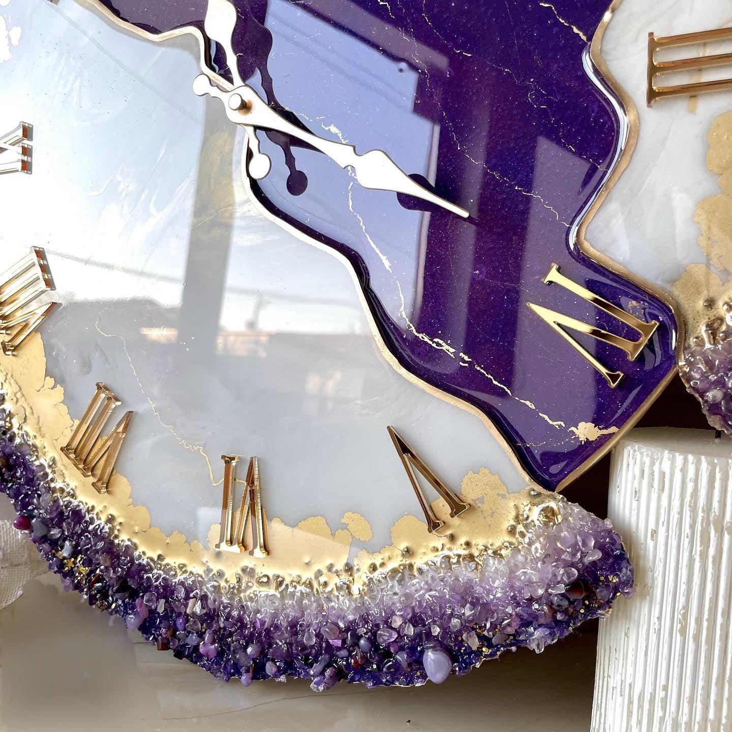 Silk Cut Purple Feather The luxury Resinart Resin Wall Clock