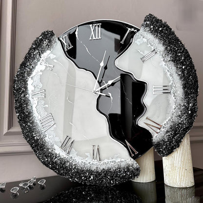 Intense Black Feather The Luxury Resinart Resin wall Clock