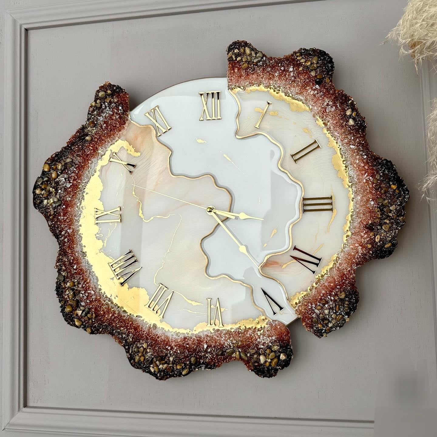 Something Very Special Feather The luxury Resinart Resin Wall Clock