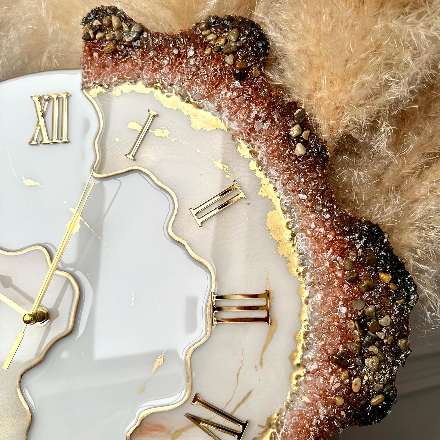 Something Very Special Feather The luxury Resinart Resin Wall Clock