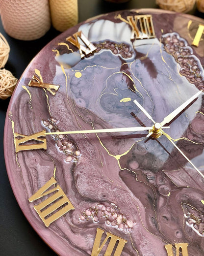 Purple Beauty The luxury ResinArt Resin Wall Clock