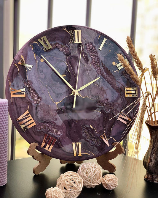 Purple Beauty The luxury ResinArt Resin Wall Clock