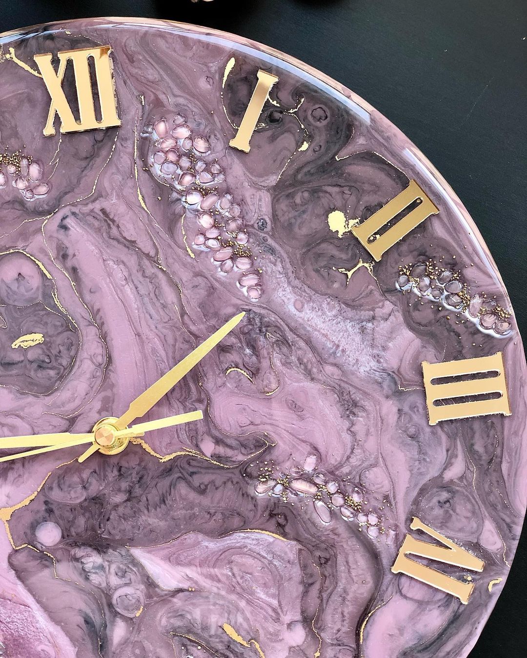 Purple Beauty The luxury ResinArt Resin Wall Clock