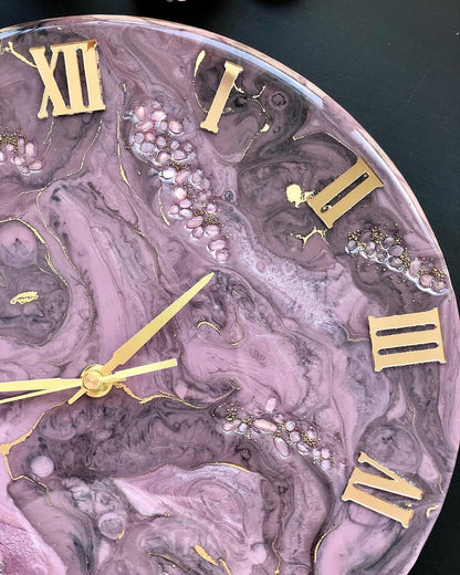 Purple Beauty The luxury ResinArt Resin Wall Clock