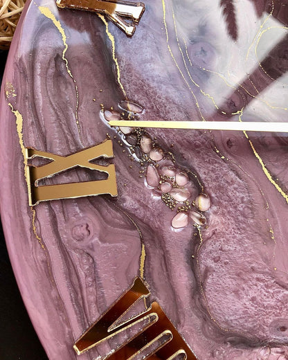 Purple Beauty The luxury ResinArt Resin Wall Clock