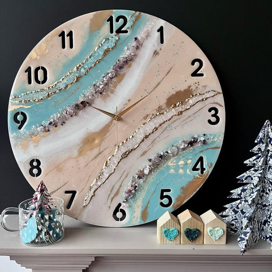 Buy Marble Finish Multi color | Epoxy Resin wall Clock