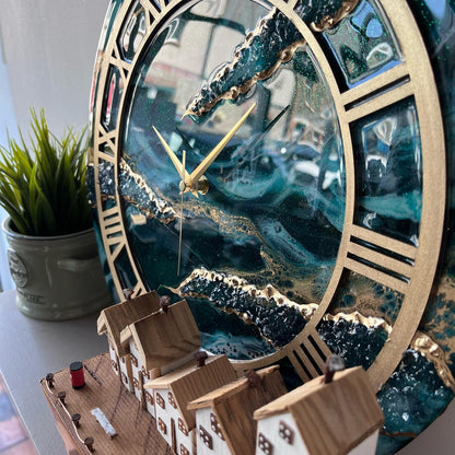 Buy Shiny Ocean With Stones | Epoxy Resin Wall Clock